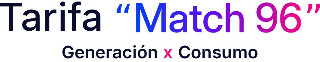 Tarifa “Match 96” · Generación x Consumo · Voltexa Energy