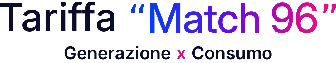 Tariffa “Match 96” · Generazione x Consumo · Voltexa Energy